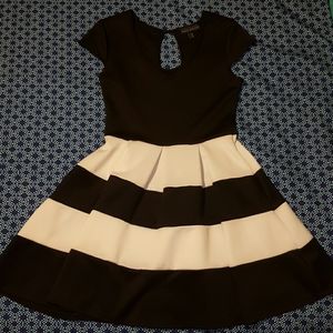 Black and White Mid Length Dress